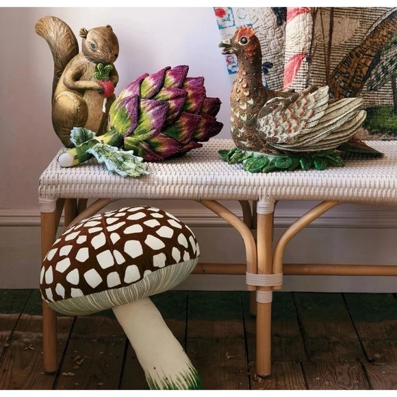 BRAND NEW! John Derian Target 2025 Fall Shaped Beaded Grouse 15"x11" Pillow NWT - Picture 6 of 7